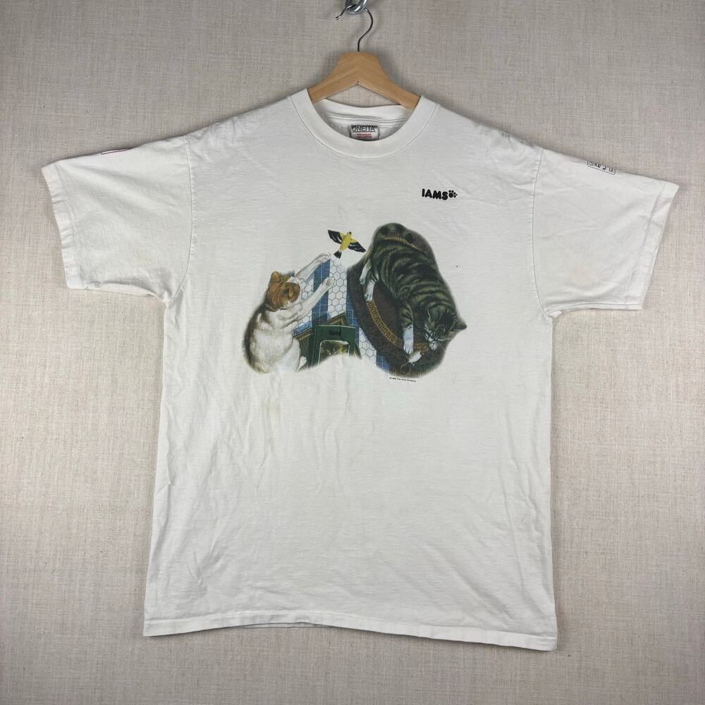 Vintage Iams Company Cats Shirt RARE 50th Anniversary 1996 XL